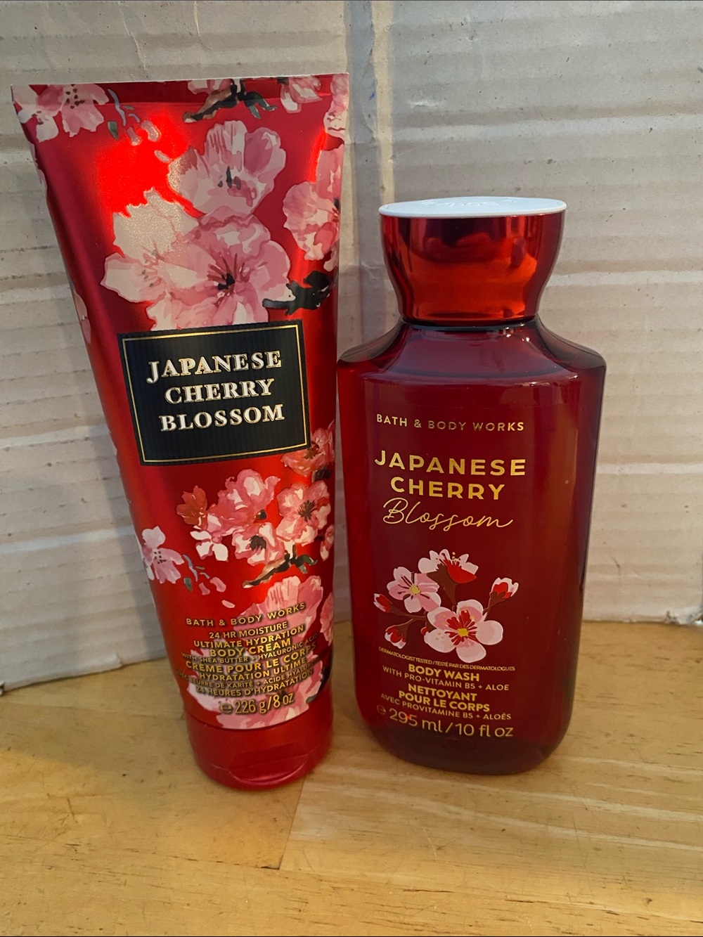Bath & Body Works Japanese Cherry Blossom Body Wash & Cream Full size set NWT